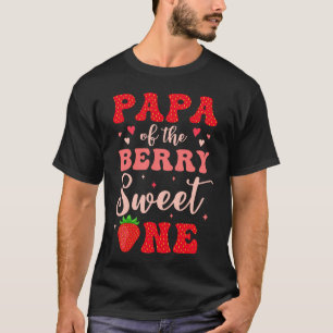 Papa van de bessen zoete één aardbei 1e verjaardag t-shirt