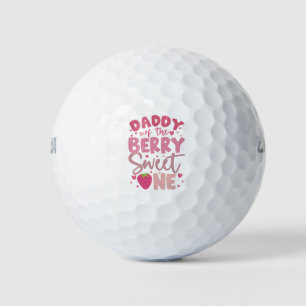 Papa van de Bessie Zoete Eén Aardbei Verjaardag Golfballen