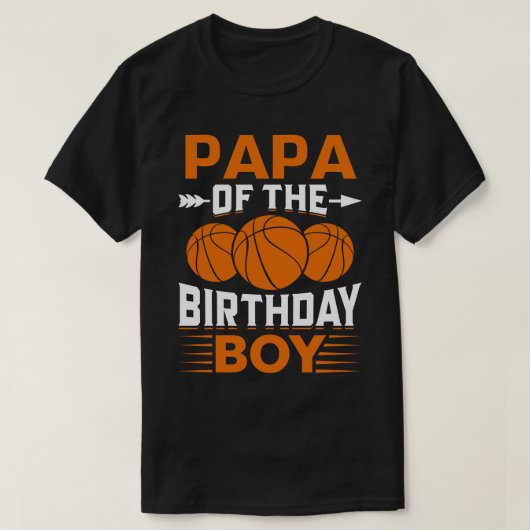 PAPA van de Birthday Boy Basketball T-shirt (Design voorkant)
