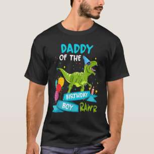 Papa van de Birthday Boy Dinosaur Birthday Party T-shirt