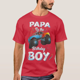 Papa van de Birthday Boy Monster Truck Bday Mannen T-shirt