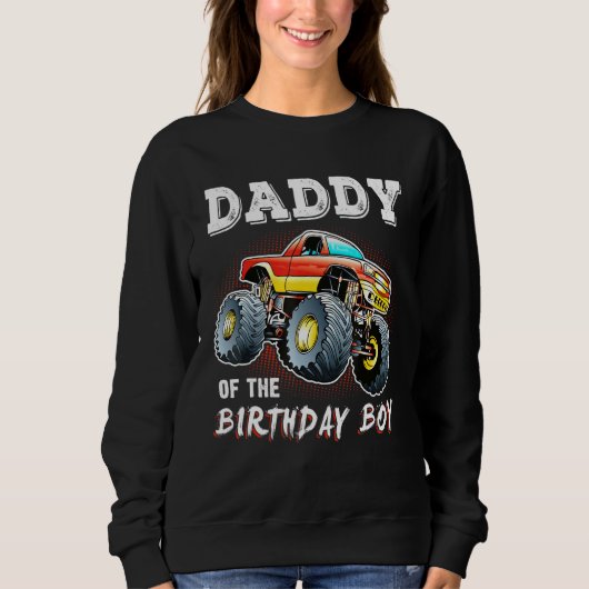 Papa van de Birthday Boy Monster Truck Birthday N Trui (Voorkant)