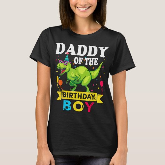 Papa van de Birthday Boy T-Rex RAWR Dinosaur Birt T-shirt (Voorkant)