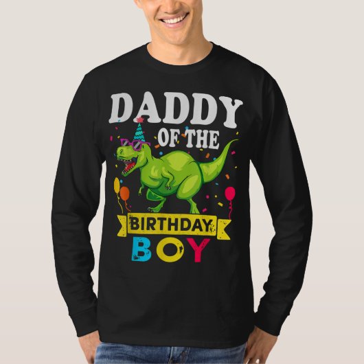 Papa van de Birthday Boy T-Rex RAWR Dinosaur Birt T-shirt (Voorkant)
