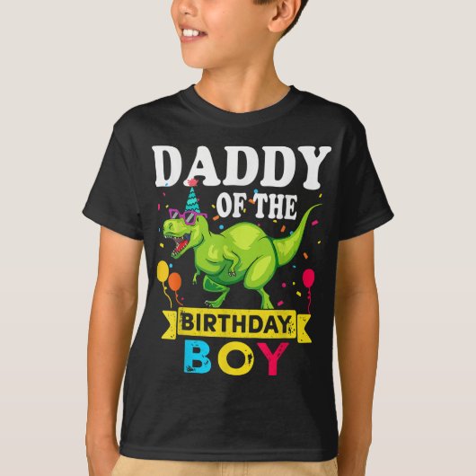 Papa van de Birthday Boy T-Rex RAWR Dinosaur Birt T-shirt (Voorkant)