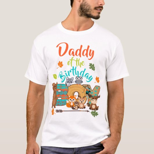 Papa van de Birthday Boy Woodland Arrow | T-shirt (Voorkant)