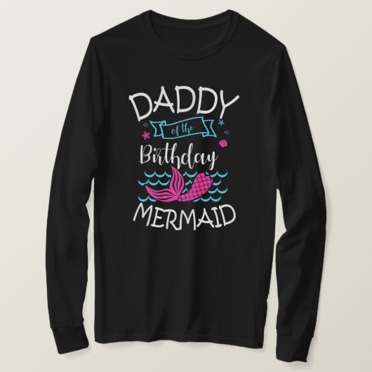 Papa van de Birthday Mermaid Party Bday T-shirt (Design voorkant)