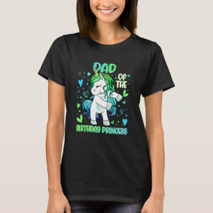 Papa van de Birthday Party prinses Dabbing Unicorn T-shirt