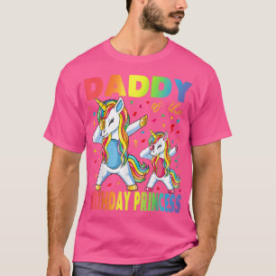 Papa van de Birthday Princess Girl Dabbing Unicor T-shirt