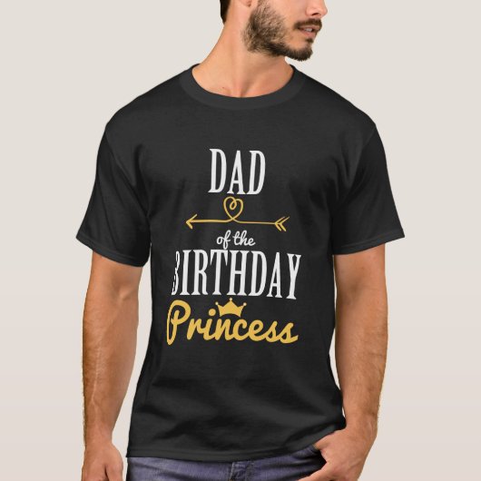 Papa van de Birthday Princess T-shirt (Voorkant)