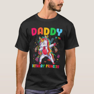 Papa van de Birthday prinses Dabbing Unicorn Gir T-shirt