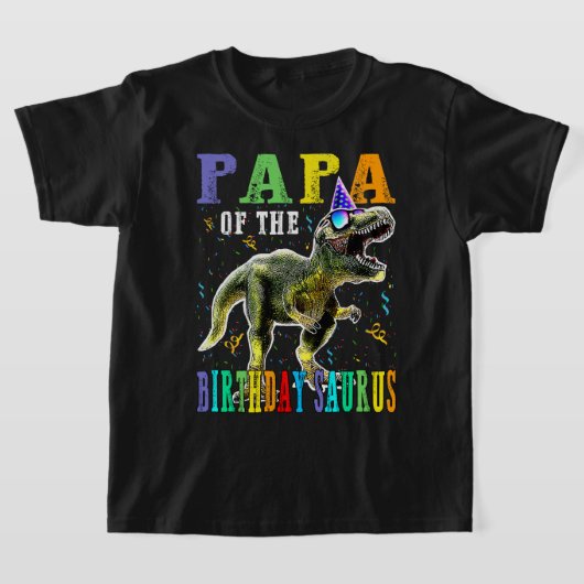 PAPA van de Birthday Saurus Dinosaur T-shirt (Laagn)