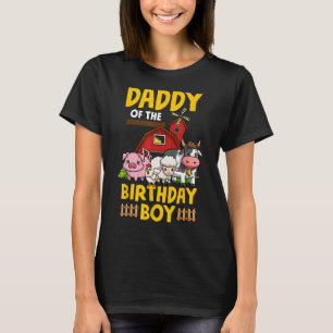 Papa van de boerderij van de Birthday Boy Animals  T-shirt