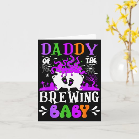 Papa van de Brouwende Baby Papa Wordt Halloween Kaart (Gele Bloem)