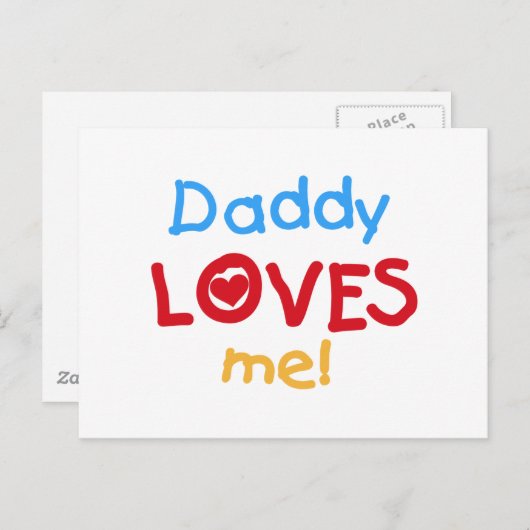 Papa van de eerste kleuren houdt van me T-shirts e Briefkaart (Voorkant / Achterkant)