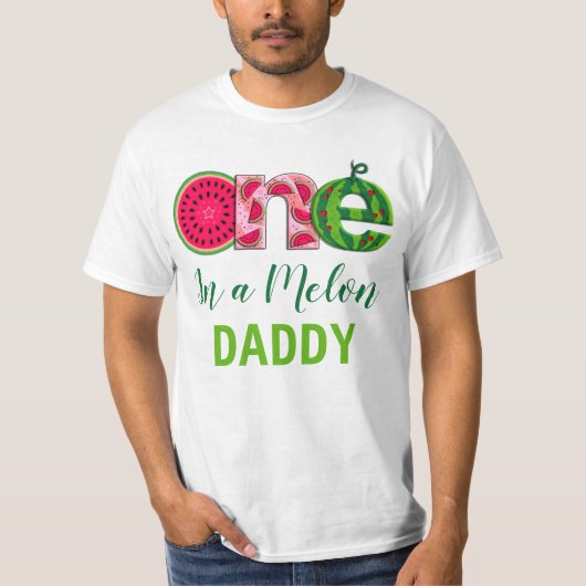 Papa van de eerste verjaardag | Eén in een meloen T-shirt (Voorkant)