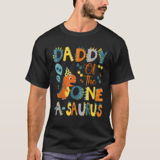 Papa van de ene een Saurus unisex Kinder zwart kle T-shirt