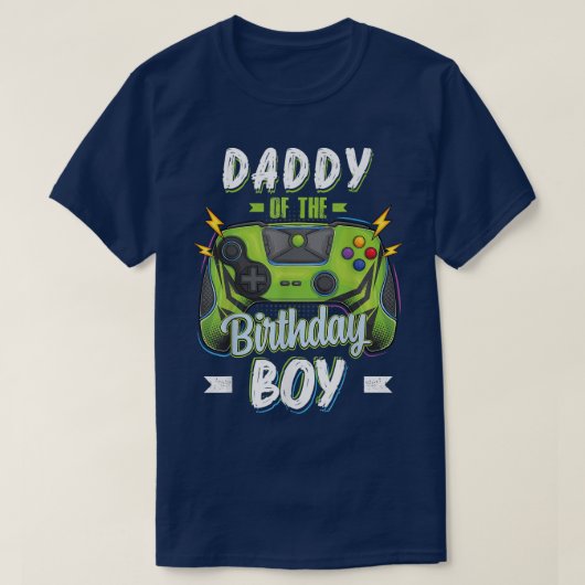 Papa van de familie Birthday Boy Matching Video Ga T-shirt (Design voorkant)