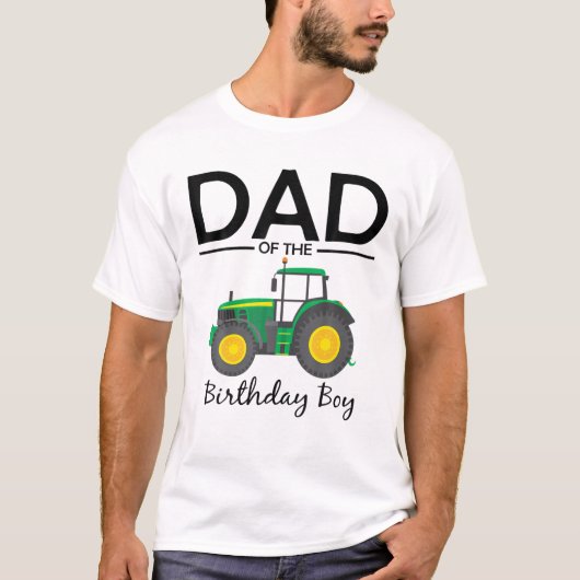 Papa van de familie van de 'Birthday Boy Tractor'  T-shirt (Voorkant)