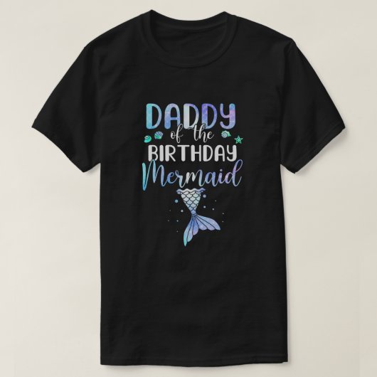 Papa van de familie van de zeemeermin t-shirt (Design voorkant)