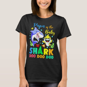Papa van de geboorte jongen Shark Blue Yellow Doo T-shirt