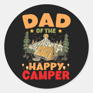 Papa van de gelukkige kampeerder Eerste verjaardag Ronde Sticker
