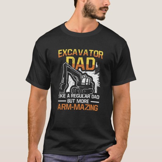 Papa van de graafmachine als een gewone vader, maa t-shirt (Voorkant)