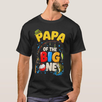 Papa van de grote één visserij verjaardagsjongen f t-shirt