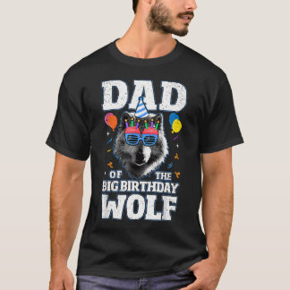 Papa van de grote verjaardagwolf voor op wolf-them t-shirt