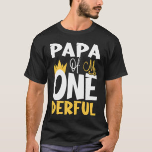 Papa van de heer One Derful Wonderful 1st Birthday T-shirt