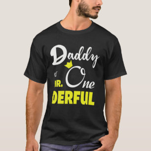 Papa van de heer Onederful eerste verjaardag met p T-shirt