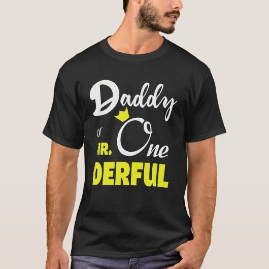 Papa van de heer Onederful eerste verjaardag met p T-shirt (Voorkant)