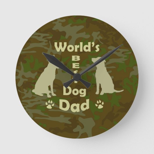 Papa van de Hond van de wereld de Beste Ronde Klok (Voorkant)
