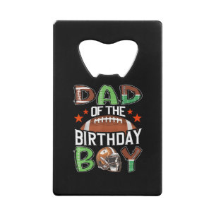 Papa van de jarige Game Day Football Creditkaart Flessenopener