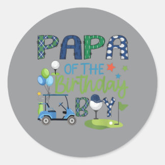 Papa van de jarige jongen hole-in-one golfsport ronde sticker