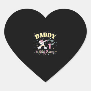Papa van de jarige prinses - 1 jaar oud E Hart Sticker