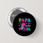 Papa van de jarige saurus rex dinosaurus ronde button 5,7 cm (Voorkant /achterkant)
