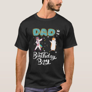Papa van de jongen Donut Dabbing Unicorn Guin T-shirt