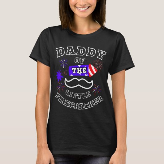 Papa van de Kleine Firecracker Baard Papa 4th van T-shirt (Voorkant)