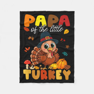 Papa van de Kleine Kalkoen Thanksgiving Baby Showe Fleece Deken