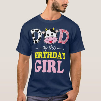Papa van de Koe van het Birthday Girl Boerderij T-shirt
