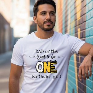 Papa van de lieve bij één bloemige verjaardag  t-shirt