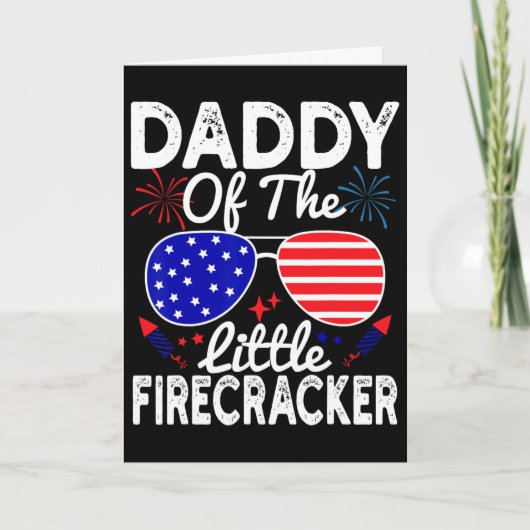 Papa van de Little Firecracker Grappige 4 juli Kaart (Voorkant)