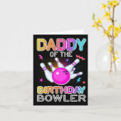Papa van de marthday Bowler bday Bowling Party Kaart (Gele Bloem)