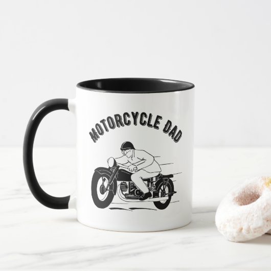 Papa van de motorfiets met  motor mok (Met donut)