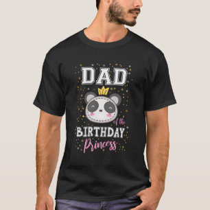 Papa van de prinses pandabeer verjaardag t-shirt