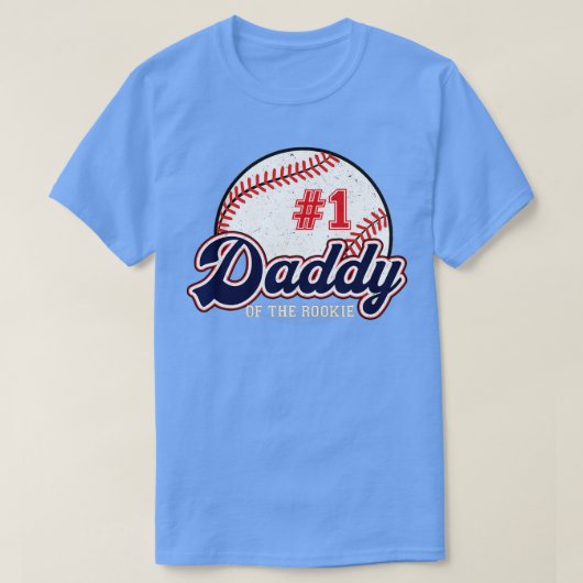 Papa van de Rookie Rookie van het Jaar Baseball P T-shirt (Design voorkant)