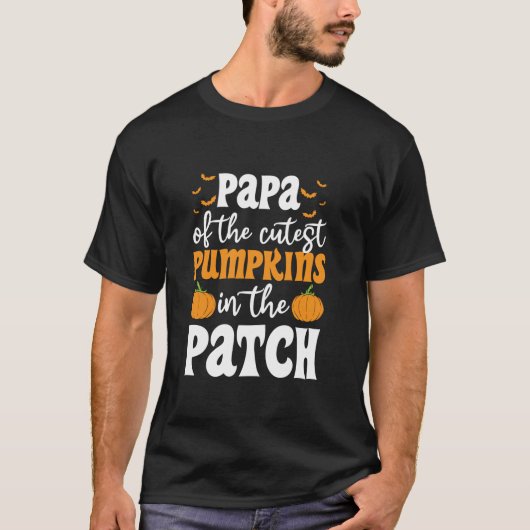 Papa van de Schattigee pompoenen in de patch Hallo T-shirt (Voorkant)