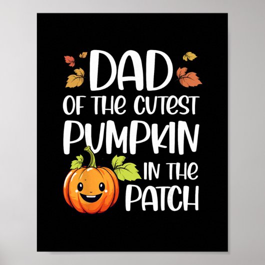 Papa van de schattigste pompoen in de patch Hallow Poster (Voorkant)