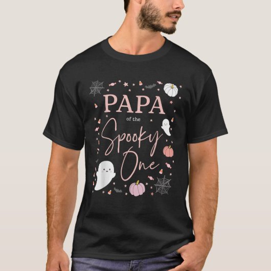 Papa van de Spooky Een Meisje Eerste Verjaardag Ro T-shirt (Voorkant)